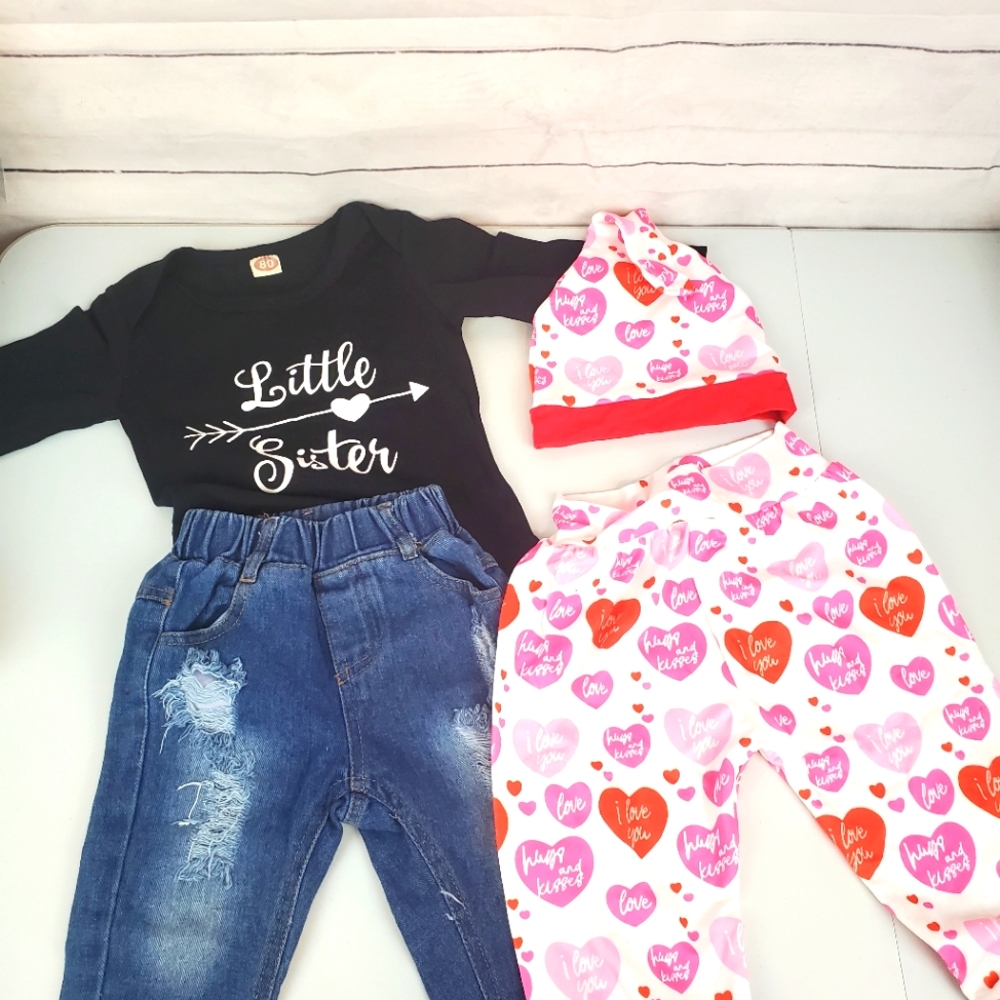 Girls valentines day and jeans Outfit